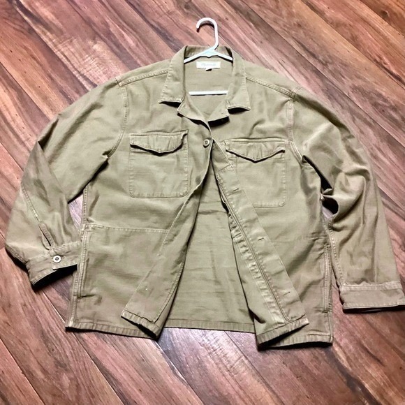 Madewell Mens Canvas Utility Jacket Tan Workwear Style Size L - Picture 10 of 12